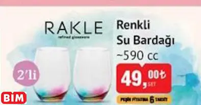 RAKLE RENKLİ SU BARDAĞI RAKLE RENKLİ SU BARDAĞI